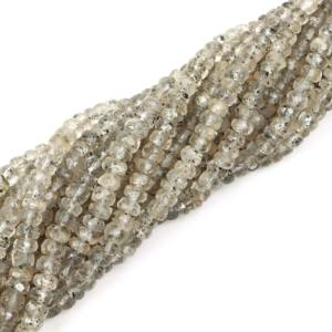 Perles de quartz noir naturel facettées en forme de rondelle, perles de quartz en vrac pour la fabrication de bijoux, fournitures de grossistes indiens - Product Image 5