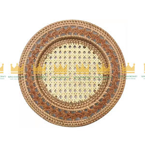 Exquisite Natural Rattan <b>Placemat</b> for Wedding Round <b>Woven</b> <b>Placemats</b> for Party Wicker Charger Plate Eco-friendly in Vietnam - Product Image 1