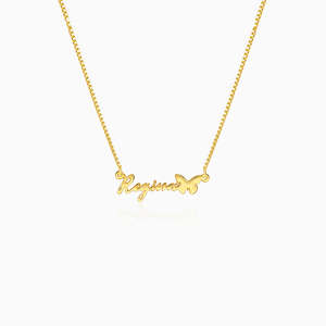 Collier personnalisé avec pendentif papillon doré - Product Image 1