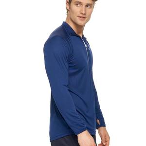 Chaqueta de manga larga de entrenamiento con cremallera de cuarto de poliéster 100% al por mayor para hombres - Product Image 2