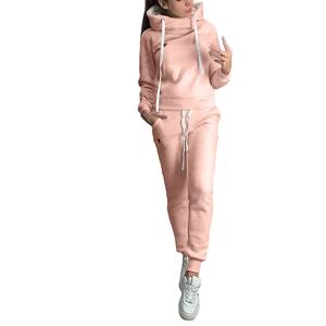 เสื้อกันหนาวลำลองแฟชั่นพิมพ์ลายตัวอักษรสำหรับผู้หญิงเสื้อกันหนาวกีฬาสองชิ้นพร้อมกางเกงมีกระเป๋า - Product Image 2