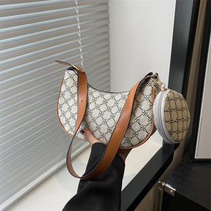 Juego de Bolsos de Cuero de Media Luna para Mujer, 2 Piezas, Venta al Por Mayor Directa de Fábrica, Bolsos de Hombro Modernos para Mujer - Product Image 2