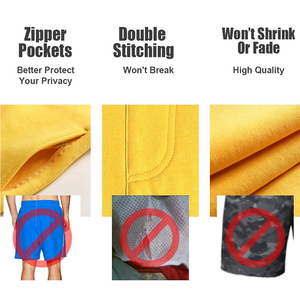 Short polaire pour hommes, couleur jaune, en coton et polyester, short de course à pied pour adultes, vente en gros - Product Image 4