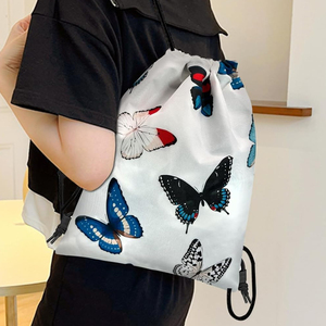 Sac à dos unisexe en polyester imperméable avec cordon de serrage et épaulettes pour la gym et les voyages - Product Image 6