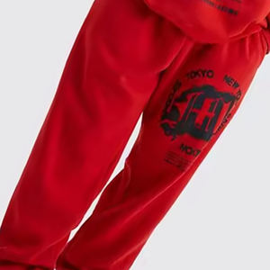 Survêtement de broderie en détresse à fermeture éclair pour hommes pantalons empilés pantalons de survêtement évasés et ensembles de sweat à capuche survêtement évasé en gros - Product Image 6