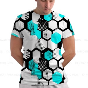 Camiseta de algodón de gimnasio para hombre con logotipo personalizado, camiseta de manga corta con estampado de secado rápido digital liso, tejido pesado, estilo formal de talla grande - Product Image 1