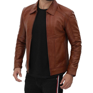 Nuevo 2025 Precio al por mayor Regular Fit Chaquetas de cuero genuino para hombres Chaquetas de cuero para hombres disponibles a precios razonables para la venta - Product Image 5