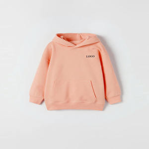 เสื้อมีฮู้ดแบบสวมหัวสำหรับเด็กผู้ชายสีทึบมีฮู้ดคอตตอนโพลีเอสเตอร์ระบายอากาศได้ผ้าฟลีซยืดหยุ่น - Product Image 1