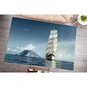 Wave Sea Printed <b>Rug</b> - Modern Anti-Slip Carpet for Living Room,<b>Chenille</b> <b>Rug</b> - Product Image 1