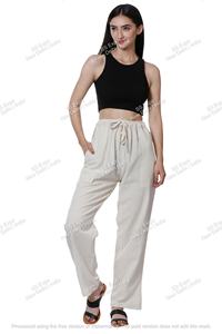 100% coton écologique solide pyjama pantalon respirant blanc vêtements de nuit confortable vêtements de nuit amples vêtements de détente été vert Web - Product Image 2