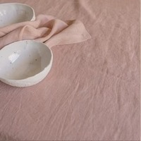 Nappe Rectangle en coton Couverture de table en lin de qualité supérieure pour la décoration de la maison et des événements Décoration de table à la main Nappe Rose poussiéreuse