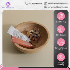 Cuenco de piedra de mármol travertino decorativo hecho a mano redondo de la más alta calidad estándar para decoración del hogar del vendedor indio - Product Image 4