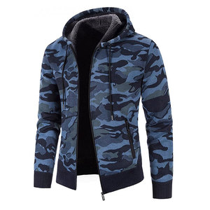 Sudadera con capucha con cremallera en blanco de diseño OEM de gran tamaño con estampado camuflado transpirable y cómoda cremallera pesada sudaderas lisas - Product Image 6