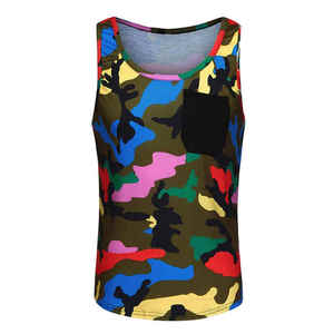 2025 Summer Men's Breathable Workout Tank Top Plain Cotton Knitted for Bodybuilding and Fitness Gym Use High Street Style - Product Image 1
