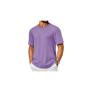 T-shirts pour hommes en coton de première qualité à manches courtes et col rond T-shirts classiques solides et basiques T-shirts décontractés à coupe ample - Product Image 1