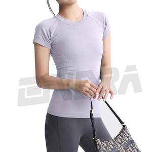 เสื้อออกกำลังกายแขนสั้นสำหรับผู้หญิงเสื้อยืดออกกำลังกายไร้รอยต่อน้ำหนักเบายืดได้สำหรับออกกำลังกายในยิมวิ่งโยคะกีฬาสันทนาการ2025 - Product Image 6