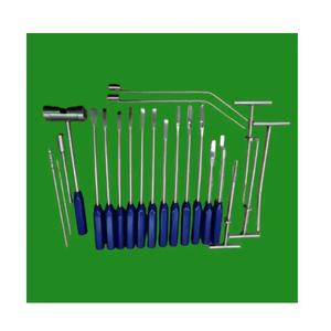 Instruments de retrait de ciment de type Mueller en acier inoxydable bleu, ensemble d'instruments orthopédiques de 22 pièces, manuel inclus - Product Image 5