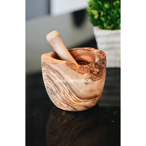Mortero y Maja de madera artesanal para hierbas, precio al por mayor, utensilios de cocina de madera, accesorios esenciales, suministros, novedad de 2025 - Product Image 4