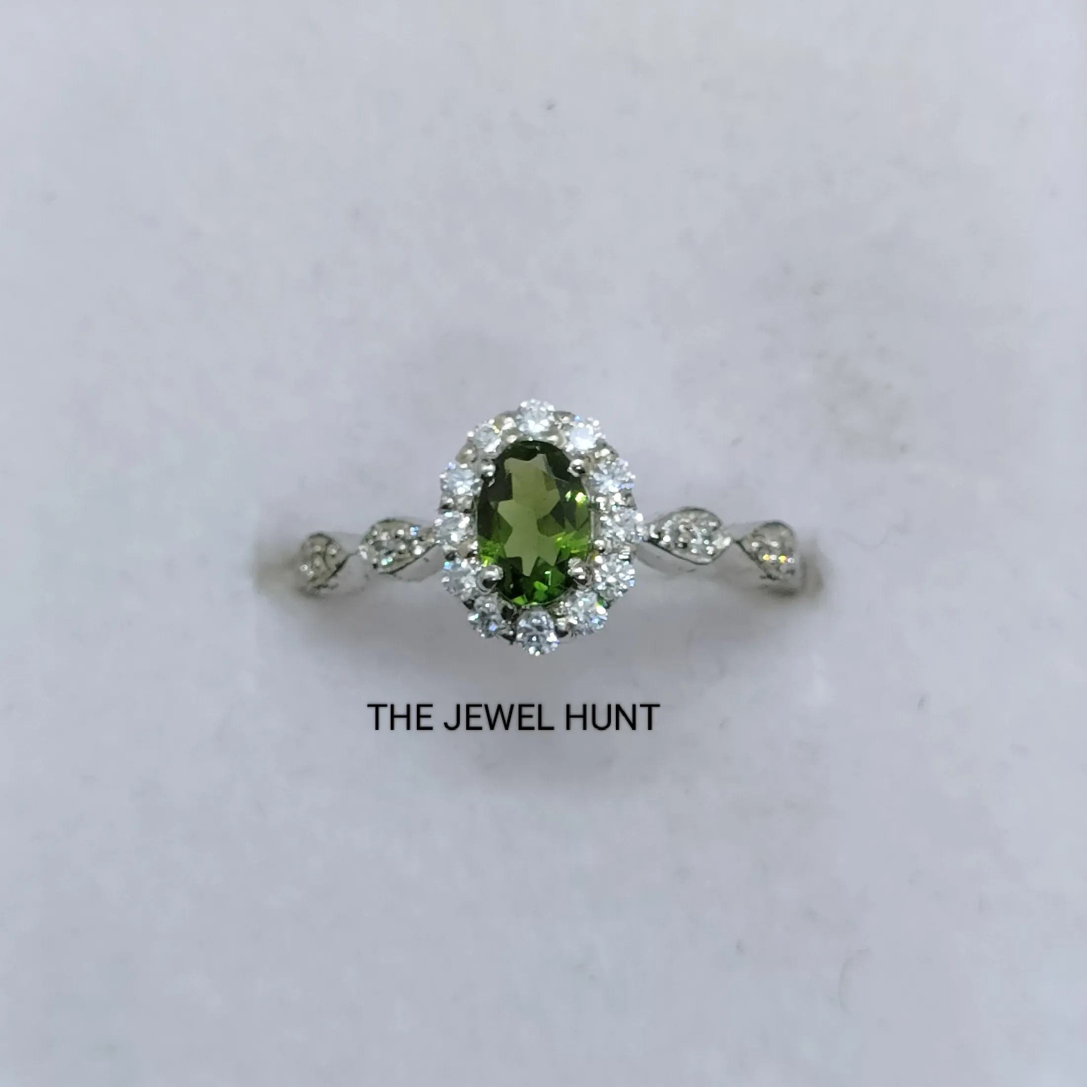 Cincin perak padat batu permata turmalin hijau, cincin potongan Oval 4x6mm turmalin, pemasok perhiasan sekarang dengan harga grosir hadiah ibu