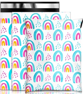 Bolsas de Poliéster para Envíos, 25x33cm, Autoadhesivas, Impermeables, Resistentes a Desgarros, Duraderas, Biodegradables, Ligeras, Color Arcoíris - Product Image 1