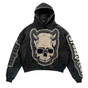 Sweatshirts en coton pour hommes Impression personnalisée Logo Pull unisexe épais Sweats à capuche unis surdimensionnés pour hommes - Product Image 1