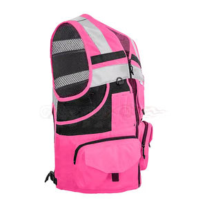 Breathable Work Wear Vest Customize Outdoor Protective Work Wear Construction Worker Safety Vest Wholesale Multi Pockets Vest - Product Image 3