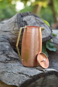Jarra de Cobre para Agua Potable, Jarra de Agua Antigua Hecha a Mano con Tapa, Utensilios Ayurvédicos para la Salud, Yoga y Bienestar - Product Image 6