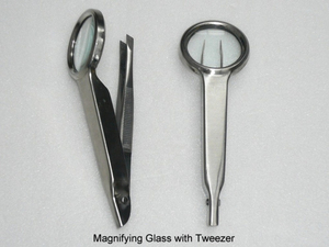 Pince à épiler avec loupe en verre en acier inoxydable pince à épiler à main sourcils épilation multi-fonction utilisation de beauté - Product Image 6