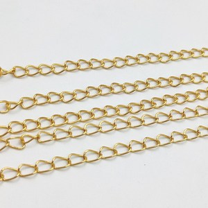 Gold Silver Rose Gold Plated 1 Meter Flat Curb <b>Extender</b> <b>Chain</b> 3x4mm Steel Jewelry Making <b>Chain</b> with 14K Plating - Product Image 4