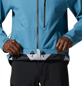 Chaqueta de lluvia de tela Ripstop elástica transpirable impermeable de alta calidad y superligera para hombres chaqueta impermeable personalizada - Product Image 3
