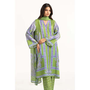 Dupatta de poliéster verde estampado con diseño de red de tenis para mujer, estilo indio y pakistaní, ideal para fiestas, inspirado en Bollywood. - Product Image 2