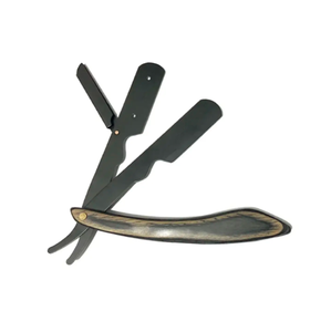 Rasoir à lame droite pliable en acier inoxydable à bord unique avec manche en bois pour l'épilation du corps conçu pour les barbiers - Product Image 2