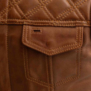 Haute qualité nouvelle marque hommes mode gilet en cuir véritable motards gilet avec poche de transport dissimulée chaud et élégant - Product Image 2