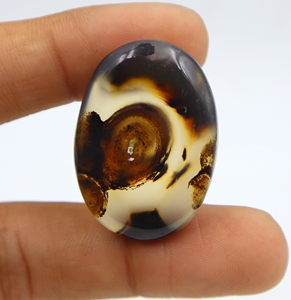 Cabochon d'agate naturelle lisse 35x25x9mm, pierre précieuse de coupe ovale pour la fabrication de bijoux - Product Image 3