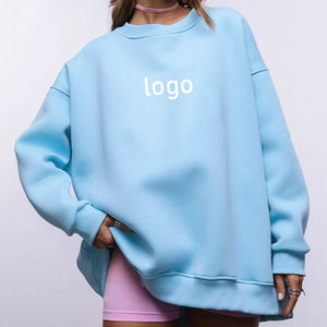 เสื้อสเวตเชิ้ตผู้หญิงไซส์ใหญ่ คอกลม ผ้าระบายอากาศ ลายเรียบ โลโก้ด้านหลัง ขายส่ง - Product Image 3