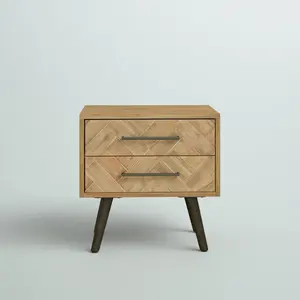 Nightstand High Quality Hardwood Nightstand Modern 2 Drawer Beside Cabinet For Bedroom Living Room Hot Sales