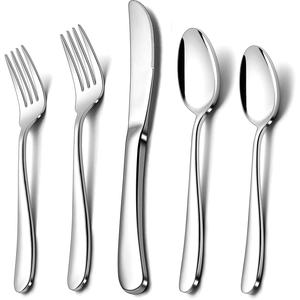 Elegant 304 Heavy Stainless Steel Cutlery Flatware Set Dishwasher Safe Mirrored Steel for Business <b>Gifts</b> - Product Image 1