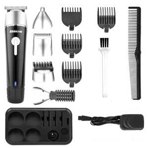 Kit de Aseo Masculino 5 en 1, Afeitadora Doble y Recortadora de Precisión para Nariz y Orejas, Recortadora de Barba Impermeable con Fuente de Alimentación USB y Batería - Product Image 2