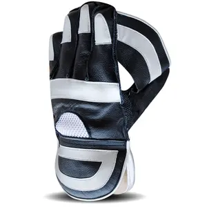 Gant en cuir PU personnalisé de haute qualité édition joueur Sécurité Résistant à la chaleur Entraînement Match Joueurs Coussinets Gants de maintien de cricket