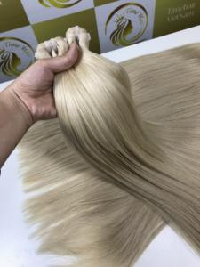Extensions de cheveux humains vierges bruts vietnamiens blonds exquis de 24 pouces, double trame, lisses comme de la soie, sans effort - Product Image 2