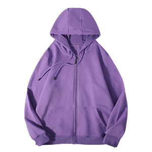Sweats à capuche zippés pour hommes Vente en gros unisexe couleur unie logo personnalisé taille confortable matériel sweats à capuche qualité supérieure - Product Image 3