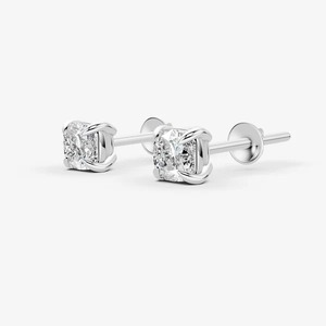 Pendientes Solitarios Clásicos con Diamantes Cultivados en Laboratorio de Corte Cojín de 0.88 Quilates, EF-VVS2, en Oro Sólido de 14K, Joyería Moderna - Product Image 1