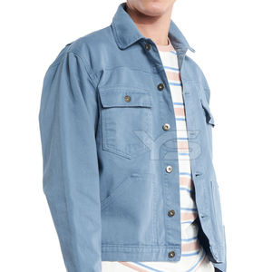 Nouvelle veste de sport en jean avec logo personnalisé Design élégant Options multicolores Jean grand bleu pour l'hiver enduit de gros - Product Image 6