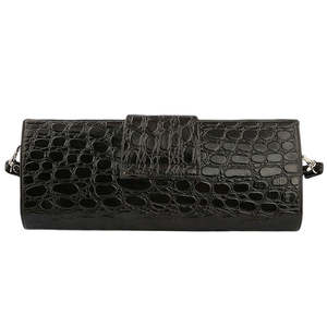 Bolso de mano con estampado de cocodrilo para mujer - Negro - Product Image 3