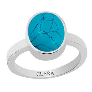 NOVAMART Fine Certified Natural Turquoise Firoza <b>Ring</b> Bezel Setting Inlay for Everyday Wear Wholesale Export - Product Image 1