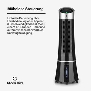 Air <b>Cooler</b> <b>Fan</b> Water 180 m3/h 6L Tank Portable Tower Air <b>Cooler</b> for Home Rooms up to 20 m2 30W 55 dB Black - Product Image 4