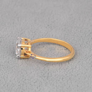 Meilleure bague en gros de haute qualité pour femmes bijoux étincelants en argent Sterling 925 Solitaire coupe ronde bague en diamant de laboratoire - Product Image 3