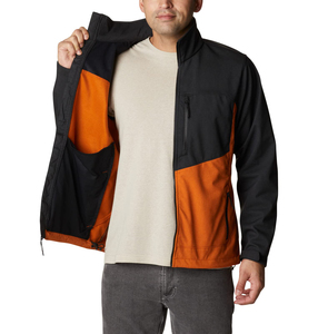 Vente en gros de logo personnalisé Veste coupe-vent softshell pour hommes avec fermeture à glissière et motif imprimé 2025 - Product Image 6