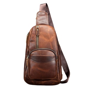 Bolso Bandolera de Cuero Marrón Genuino de Alta Calidad para Hombre - Product Image 1
