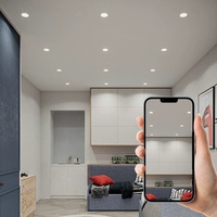 Décoration intérieure, lampe de plafond mince à trois couleurs, spot LED encastré, lumière intérieure à intensité variable